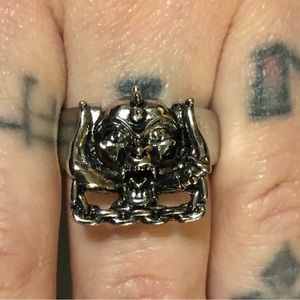 Motorhead silver unisex ring size 8